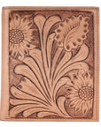 BAR H EQUINE Genuine Leather Hand Carved Rodeo Bifold Wallet For Men Women