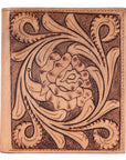 BAR H EQUINE Genuine Leather Hand Carved Rodeo Bifold Wallet For Men Women