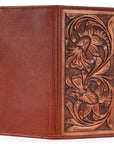 BAR H EQUINE Genuine Leather Hand Carved Rodeo Bifold Wallet For Men Women