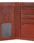 BAR H EQUINE Genuine Leather Hand Carved Rodeo Bifold Wallet For Men Women
