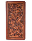 BAR H EQUINE Genuine Leather Hand Carved Rodeo Bifold Wallet For Men Women