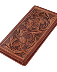 BAR H EQUINE Genuine Leather Hand Carved Rodeo Bifold Wallet For Men Women