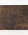 BAR H EQUINE American Western Bifold Men Genuine Leather Wallet Brown