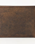 BAR H EQUINE American Western Bifold Men Genuine Leather Wallet Brown