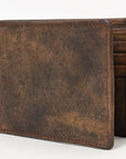 BAR H EQUINE American Western Bifold Men Genuine Leather Wallet Brown