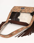OHLAY OHG124 Cross Body Hand Tooled Hair-On Genuine Leather women bag western handbag purse
