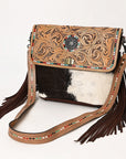 OHLAY OHG124 Cross Body Hand Tooled Hair-On Genuine Leather women bag western handbag purse