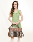 American Darling ADBG1397 Cross Body Hand Tooled Hair On Genuine Leather women bag western handbag purse
