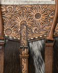 American Darling ADBG1397 Cross Body Hand Tooled Hair On Genuine Leather women bag western handbag purse