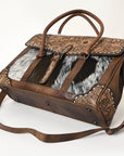 American Darling ADBG1397 Cross Body Hand Tooled Hair On Genuine Leather women bag western handbag purse