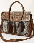 American Darling ADBG1397 Cross Body Hand Tooled Hair On Genuine Leather women bag western handbag purse