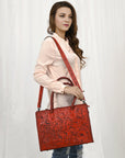 American Darling ADBG1412A Tote Hand Tooled Genuine Leather Women Bag Western Handbag Purse