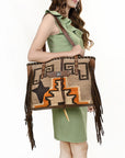American Darling ADBG1113A Tote Saddle Blanket Genuine Leather Women Bag Western Handbag Purse