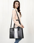 American Darling ADBG1422 Tote Crocodile Embossed Genuine Leather Women Bag Western Handbag Purse