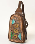 American Darling Cross Body Hand Tooled Genuine Leather women bag western handbag purse