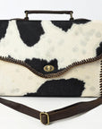 American Darling Adbgm377 Briefcase Hair-On Genuine Leather Women Bag Western Handbag Purse
