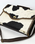 American Darling Adbgm377 Briefcase Hair-On Genuine Leather Women Bag Western Handbag Purse