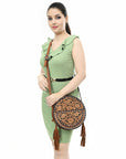 American Darling Canteen Beautifully Hand Tooled Genuine Leather women bag western handbag purse