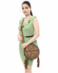 American Darling Canteen Beautifully Hand Tooled Genuine Leather women bag western handbag purse