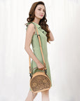 ADBGZ809 American Darling CANTEEN Hand Tooled Genuine Leather women bag western handbag purse