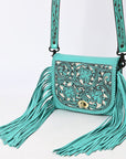 American Darling SMALL CROSSBODY Hand Tooled Genuine Leather women bag western handbag purse