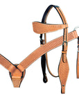 HILASON Western Horse Headstall Breast Collar Set Tack Genuine American Leather