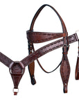 HILASON Western Horse Headstall Breast Collar Set Tack Genuine American Leather