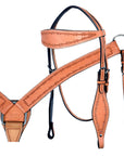 HILASON Western Horse Headstall Breast Collar Set Tack Genuine American Leather