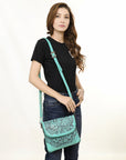 American Darling Small Crossbody Hand Tooled Genuine Leather women bag western handbag purse