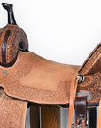 HILASON Western Horse Saddle American Leather Trail Barrel Brown
