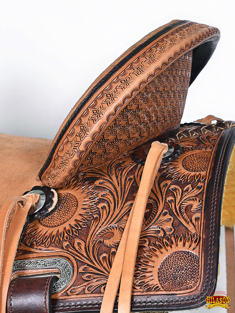 HILASON Western Horse Saddle American Leather Trail Barrel Brown