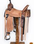 HILASON Western Horse Saddle American Leather Trail Barrel Brown