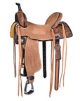 HILASON Western Horse Saddle American Leather Trail Barrel Brown