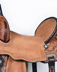HILASON Western Horse Saddle American Leather Trail Barrel Brown