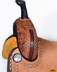 HILASON Western Horse Saddle American Leather Trail Barrel Brown