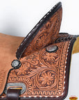 HILASON Western Horse Saddle American Leather Trail Barrel Brown