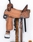 HILASON Western Horse Saddle American Leather Trail Barrel Brown