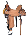 HILASON Western Horse Saddle American Leather Trail Barrel Brown