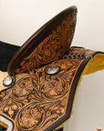 HILASON Western Horse Saddle American Leather Trail Barrel Brown