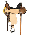 HILASON Western Horse Saddle American Leather Trail Barrel Brown