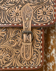American Darling ADBG1426 Briefcase Hand Tooled Hair On Genuine Leather women bag western handbag purse