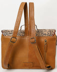 American Darling ADBG1426 Briefcase Hand Tooled Hair On Genuine Leather women bag western handbag purse
