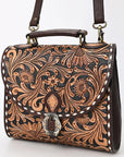 American Darling Adbga528 Briefcase Hand Tooled Genuine Leather Women Bag Western Handbag Purse