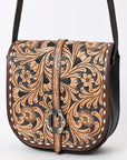 American Darling Adbga530 Small Crossbody Hand Tooled Genuine Leather Women Bag Western Handbag Purse