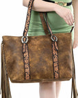 American Darling Adbga533 Tote Hand Tooled Genuine Leather Women Bag Western Handbag Purse