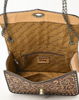American Darling Adbgz820A Small Crossbody Hand Tooled Genuine Leather Women Bag Western Handbag Purse