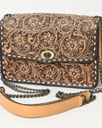 American Darling Adbgz820A Small Crossbody Hand Tooled Genuine Leather Women Bag Western Handbag Purse