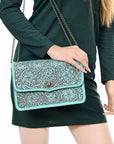 American Darling Crossbody Hand Tooled Genuine Leather women bag western handbag purse