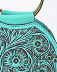Clutch Hand Tooled Genuine Leather women bag western handbag purse