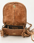 Never Mind Nmbgm168 Small Crossbody Vintage Handmade Genuine Cowhide Leather Women Bag Western Handbag Purse